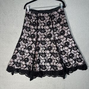 Next Skirt Women’s Size UK 12 US 8 Layered Lace‎ Black Floral Whimsigoth Fairy
